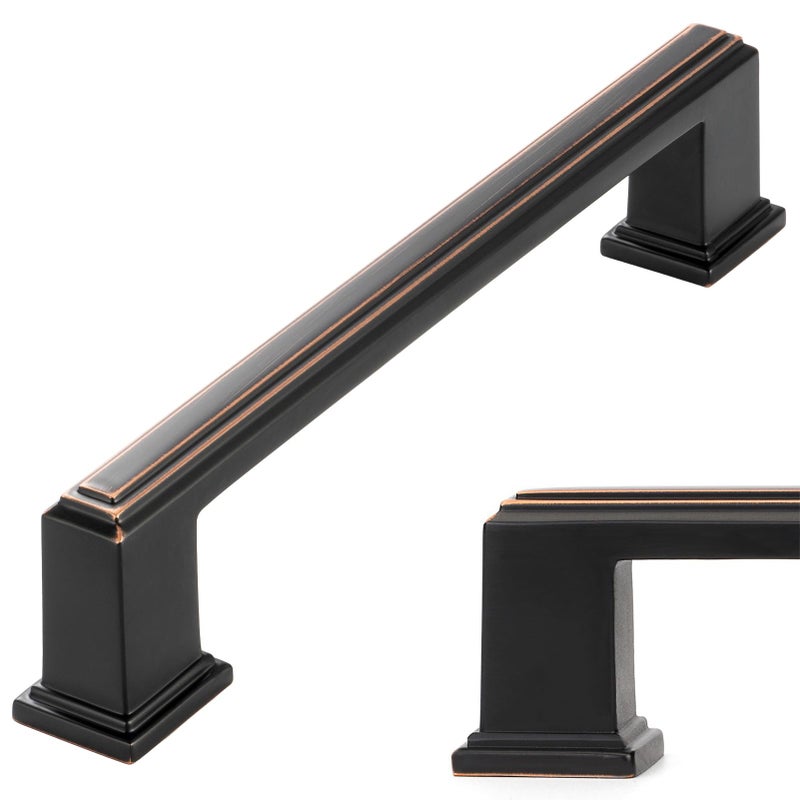 KOOFIZO 10 Pack 5 Inch Cabinet Pulls - Oil Rubbed Bronze Furniture Handle for Kitchen Cupboard Door, Bedroom Dresser Drawer, Bathroom Wardrobe Hardware - Image 1